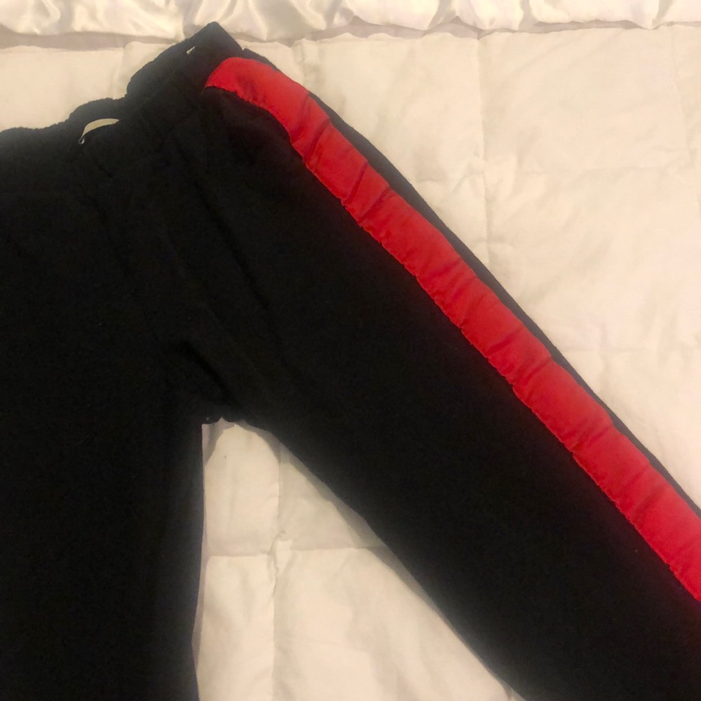 Zara Joggers with Side Stripe Red